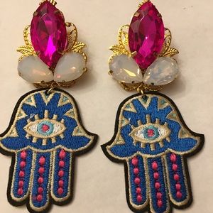 Pair of glass crystal earrings